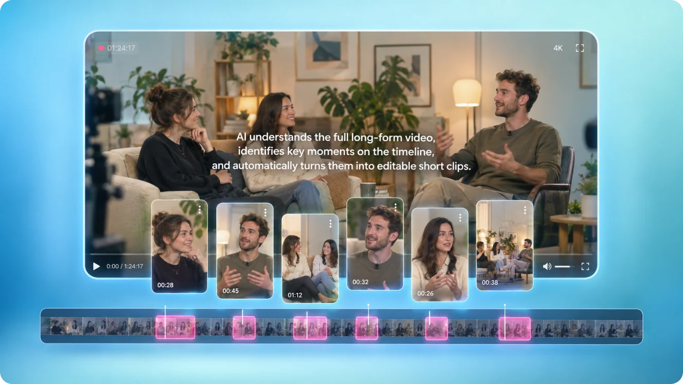 AI reviewing long-form footage and extracting key moments