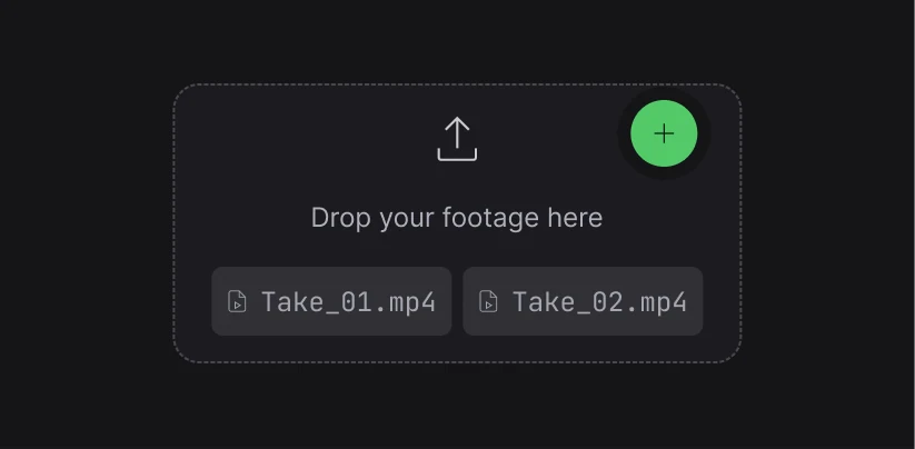 Upload your footage step interface