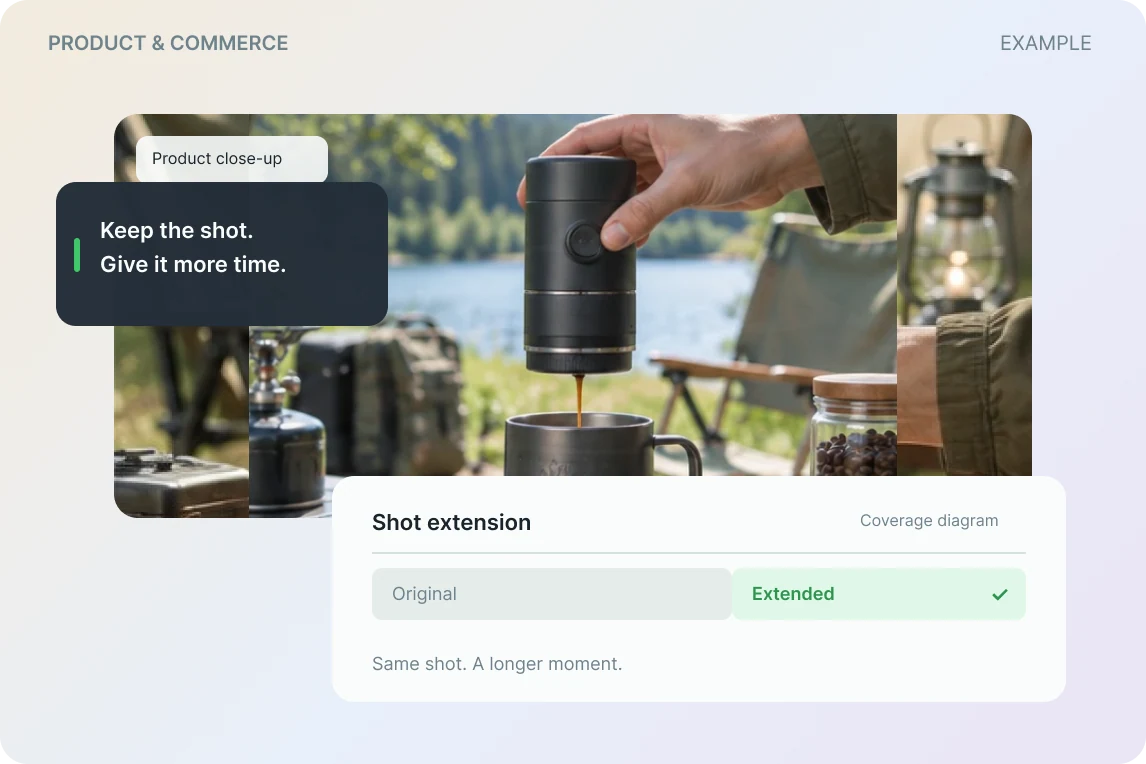 Product and ecommerce shot generation and extension example