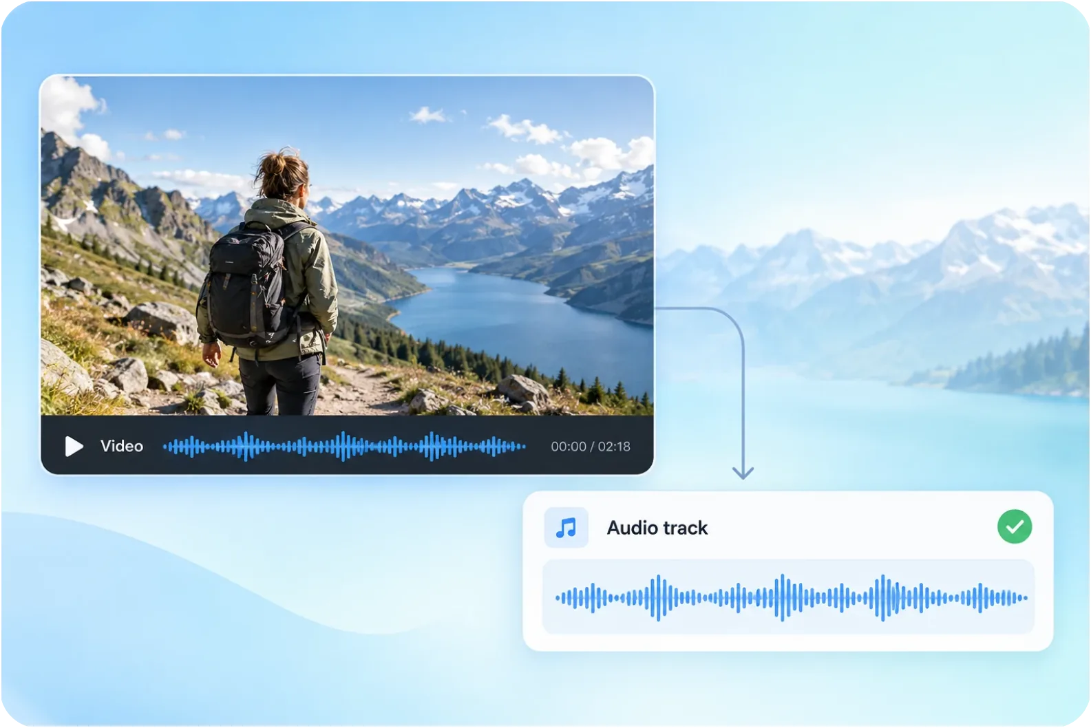 An interface taking the full audio track out of a video