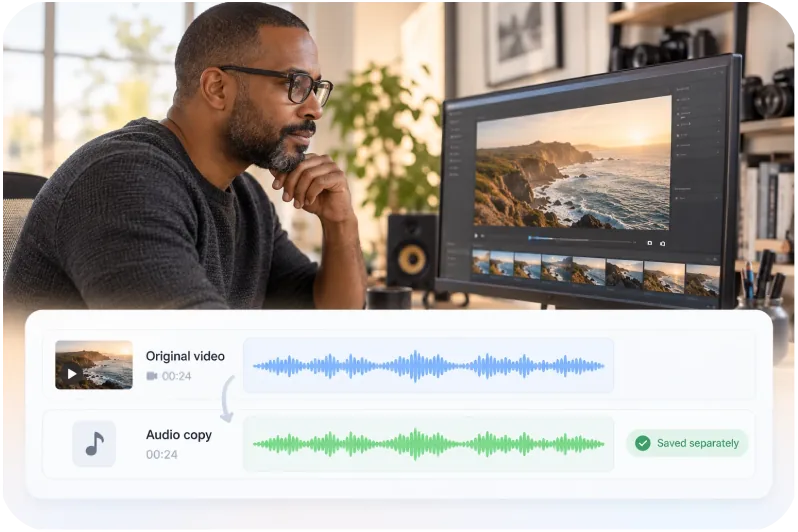 Extracting the original audio for the archive before re-editing