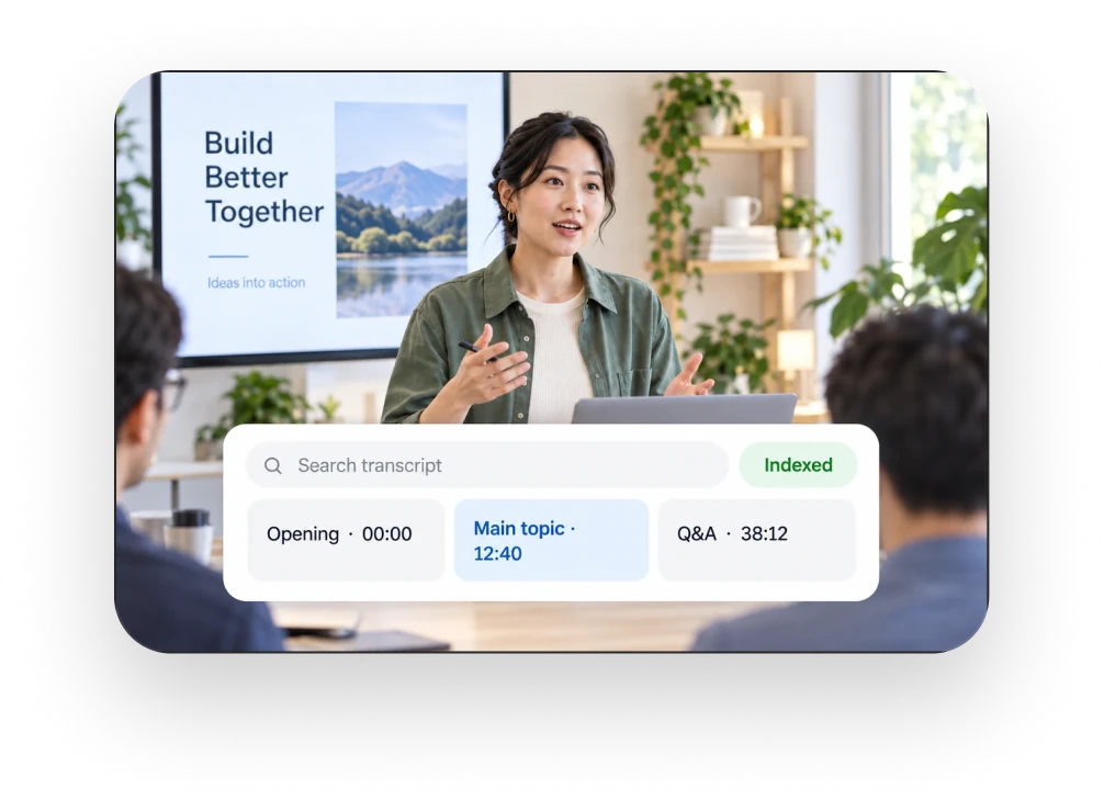 Meetings and discussions transcript in use