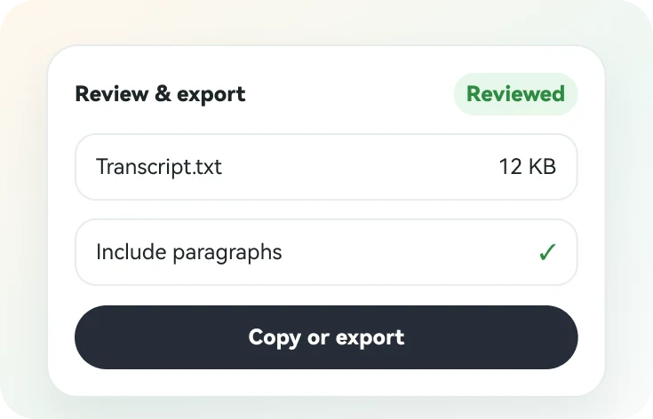 03 / REVIEW step interface