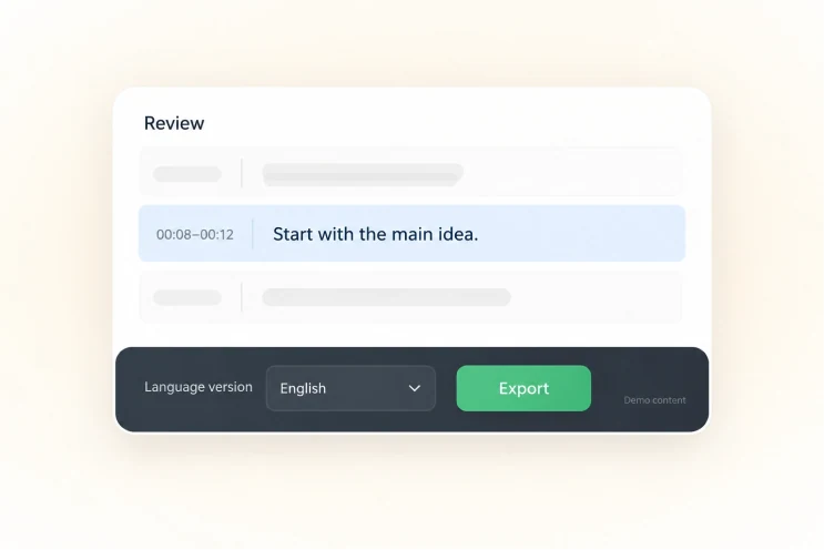 Proofread and export translation step