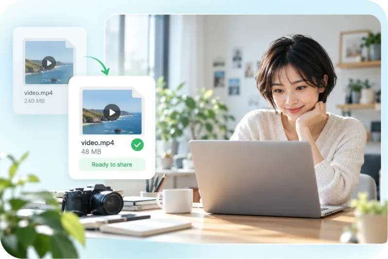 A large file compressed and shared through a chat app