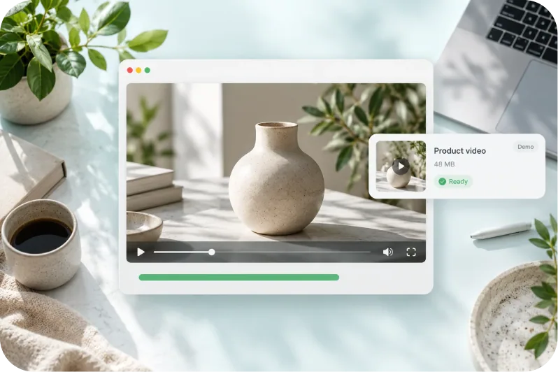 A compressed video loading faster on a web page